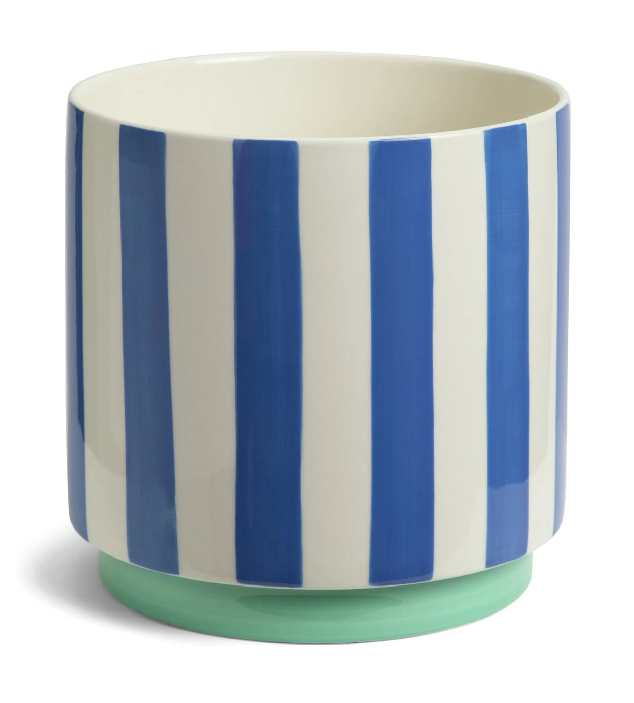 Habitat Blue Stripe Ceramic Planter Habitat Blue Stripe Ceramic Planter -Habitat Furni Sales 2018155 R Z001A