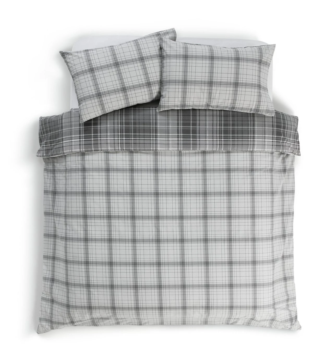 Habitat Grey Brushed Check Bedding Set - Single Habitat Grey Brushed Check Bedding Set - Single -Habitat Furni Sales 2019350 R Z003A