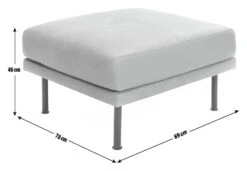 Habitat Moore Leather Ottoman Footstool - Dark Grey -Habitat Furni Sales 2022471 R E001