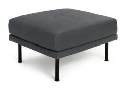 Habitat Moore Leather Ottoman Footstool - Dark Grey -Habitat Furni Sales 2022471 R Z002A
