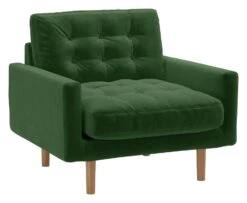 Habitat Fenner Velvet ArmChair - Moss Green -Habitat Furni Sales 2063461 R Z008A