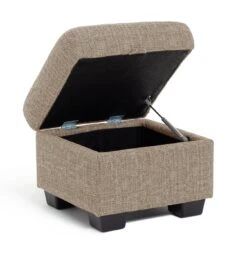 Habitat Lisbon Fabric Storage Footstool - Beige -Habitat Furni Sales 2071130 R Z003A
