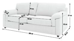 Habitat Florence Fabric 3 Seater Sofa - Cream -Habitat Furni Sales 2077835 R E001