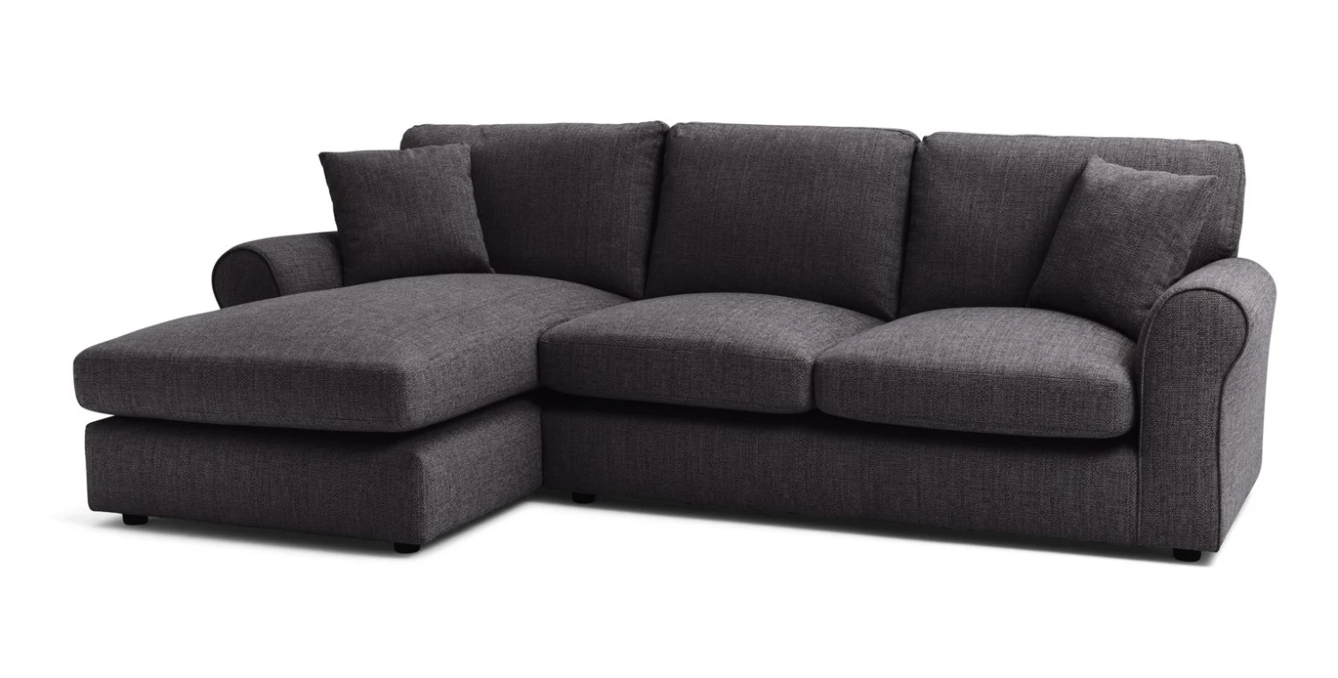 Habitat Lisbon Fabric Left Hand Corner Chaise Sofa- Charcoal Habitat Lisbon Fabric Left Hand Corner Chaise Sofa- Charcoal -Habitat Furni Sales 2078092 R Z001A