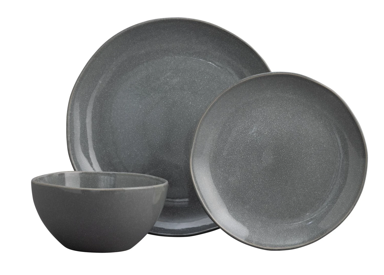 Habitat 12 Piece Stoneware Dinner Set - Grey Habitat 12 Piece Stoneware Dinner Set - Grey -Habitat Furni Sales 2201838 R Z001A