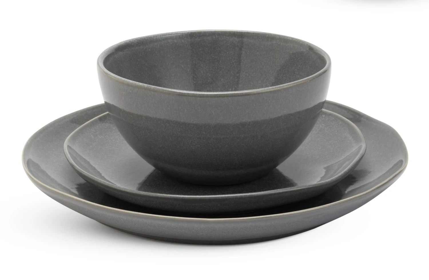 Habitat 12 Piece Stoneware Dinner Set - Grey Habitat 12 Piece Stoneware Dinner Set - Grey -Habitat Furni Sales 2201838 R Z002A