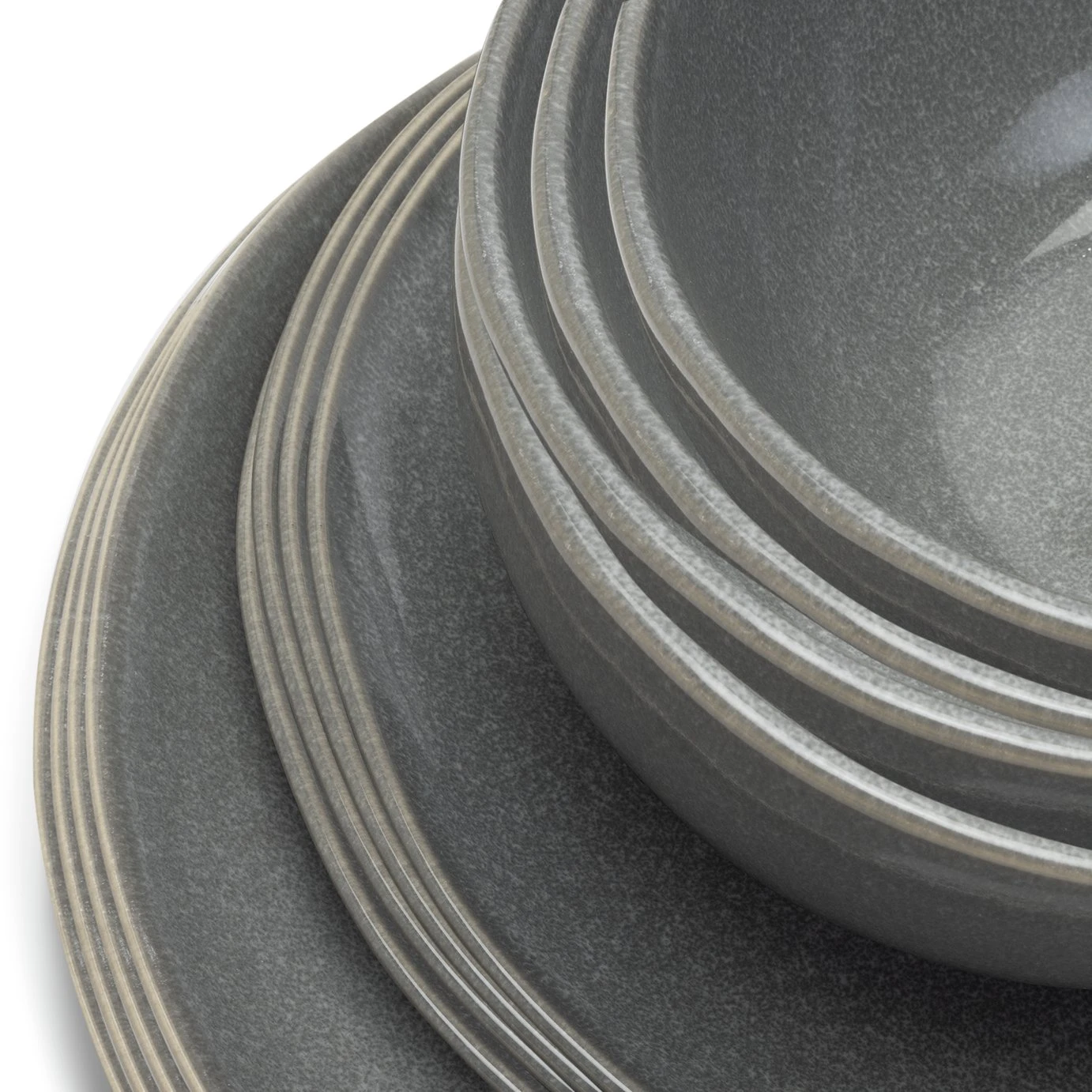 Habitat 12 Piece Stoneware Dinner Set - Grey Habitat 12 Piece Stoneware Dinner Set - Grey -Habitat Furni Sales 2201838 R Z005A