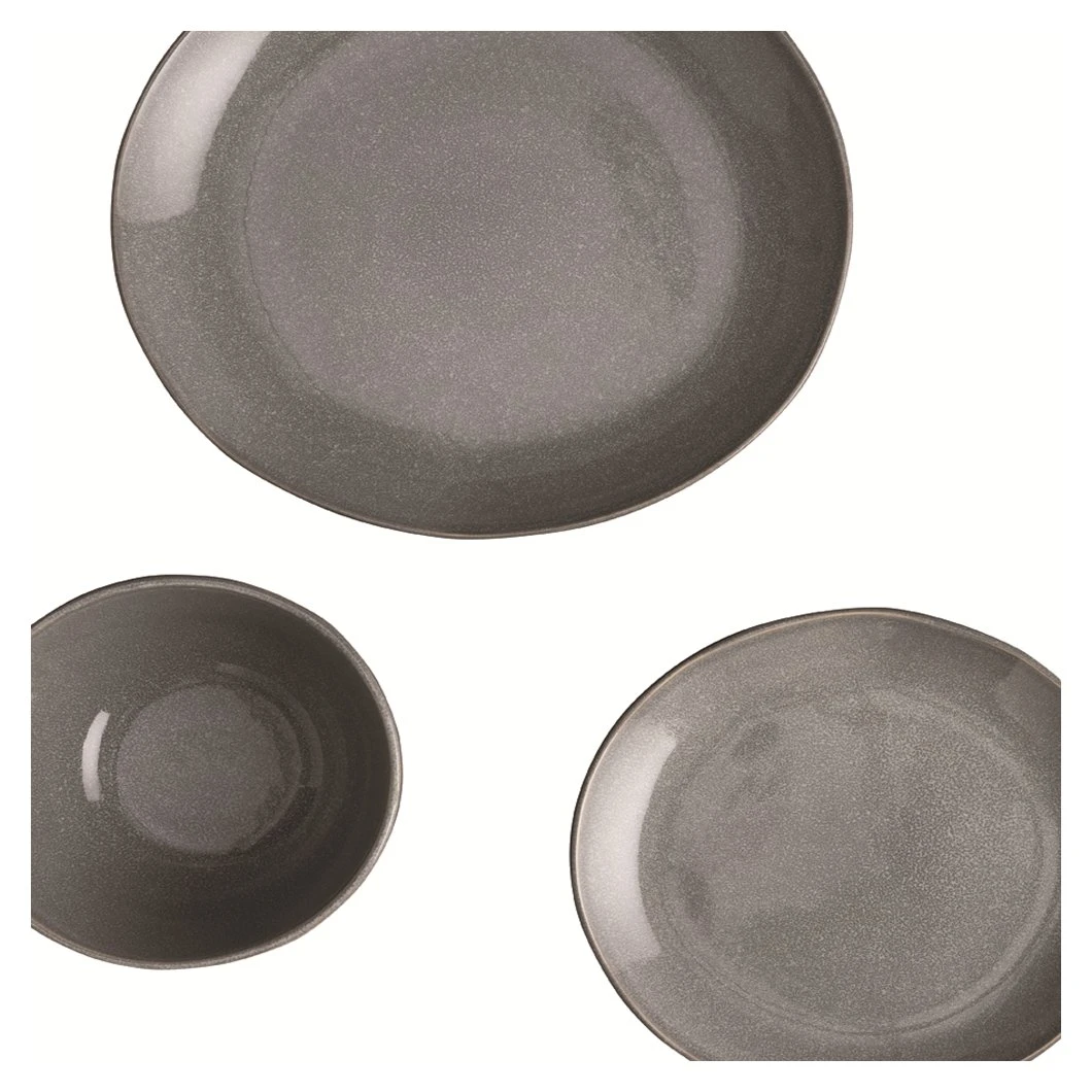 Habitat 12 Piece Stoneware Dinner Set - Grey Habitat 12 Piece Stoneware Dinner Set - Grey -Habitat Furni Sales 2201838 R Z008A