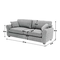 Habitat Lisbon Fabric 4 Seater Sofa - Grey -Habitat Furni Sales 2255987 R E001
