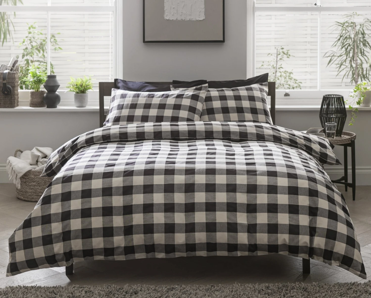 Habitat Gingham Check Black & White Bedding Set - Single Habitat Gingham Check Black & White Bedding Set - Single -Habitat Furni Sales 2656500 R Z001C