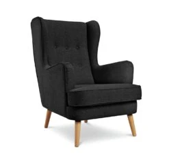 Habitat Callie Fabric Chair Armchair With Footstool-Charcoal -Habitat Furni Sales 2728380 R Z005A