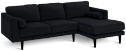Habitat Jacob Velvet Right Hand Corner Sofa - Black