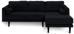 Habitat Jacob Velvet Right Hand Corner Sofa - Black -Habitat Furni Sales 2910260 R Z003A
