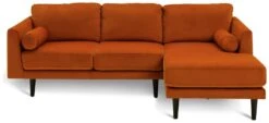 Habitat Jacob Velvet Right Hand Corner Sofa - Orange -Habitat Furni Sales 2910318 R Z003A