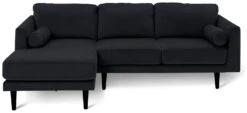 Habitat Jacob Velvet Left Hand Corner Sofa - Black -Habitat Furni Sales 2910325 R Z003A