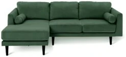 Habitat Jacob Velvet Left Hand Corner Sofa - Emerald Green -Habitat Furni Sales 2910356 R Z002A
