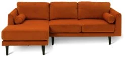 Habitat Jacob Velvet Left Hand Corner Sofa - Orange -Habitat Furni Sales 2910363 R Z003A