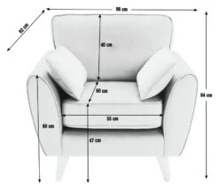 Habitat Iris Fabric Armchair - Grey 2 Habitat Iris Fabric Armchair - Grey -Habitat Furni Sales 2910600 R E001