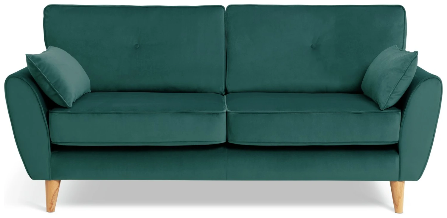 Habitat Iris Fabric 3 Seater Sofa - Teal Habitat Iris Fabric 3 Seater Sofa - Teal -Habitat Furni Sales 2910772 R Z001A