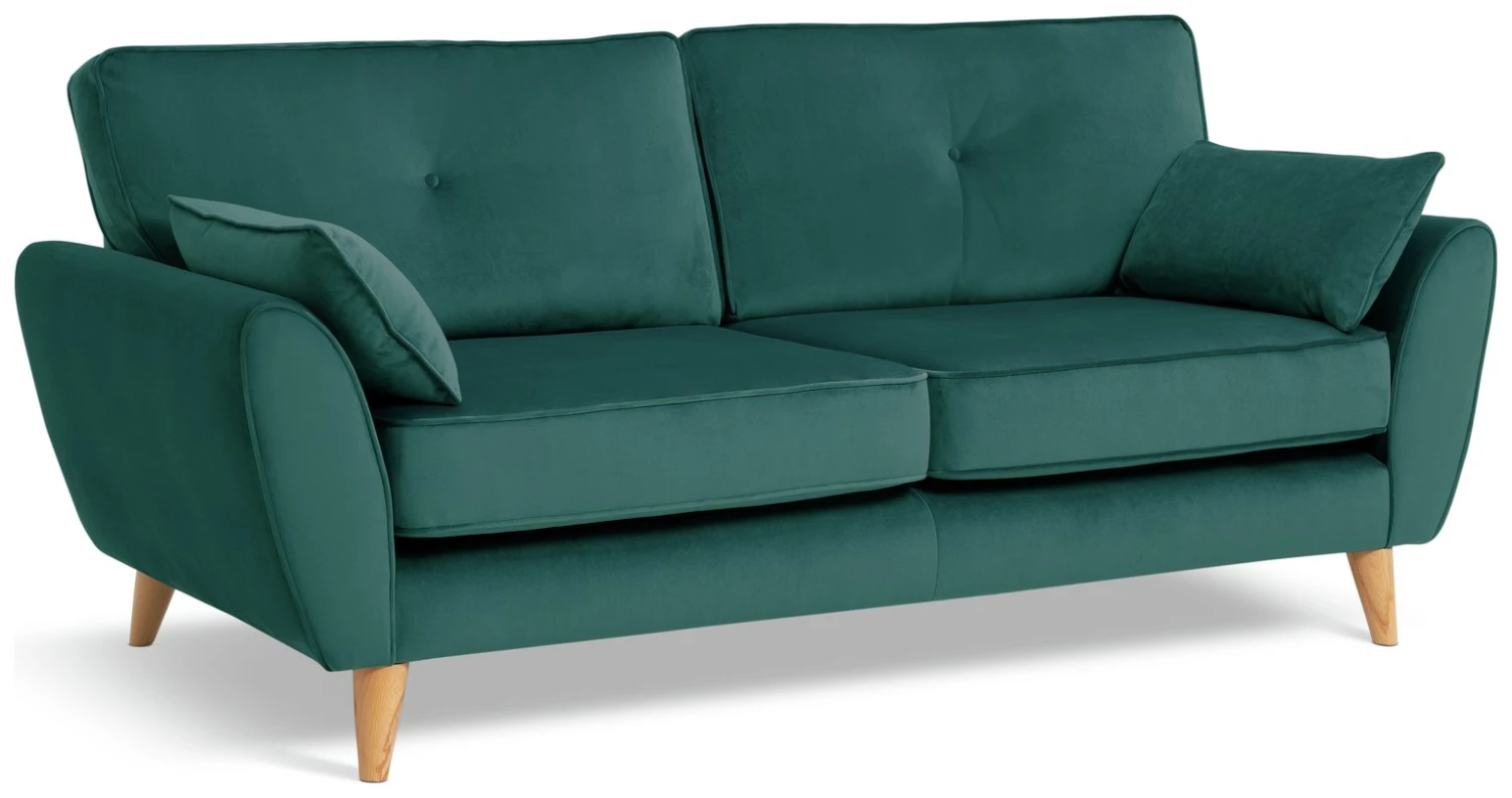 Habitat Iris Fabric 3 Seater Sofa - Teal Habitat Iris Fabric 3 Seater Sofa - Teal -Habitat Furni Sales 2910772 R Z002A