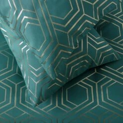 Habitat Geo Jacquard Teal Bedding Set - Double -Habitat Furni Sales 3036734 R Z002C