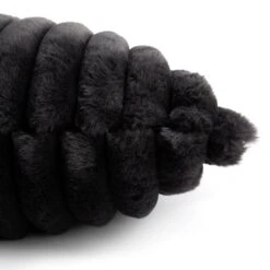 Habitat Ribbed Faux Fur Cushion - Charcoal - 50X50cm -Habitat Furni Sales 3064380 R Z003A