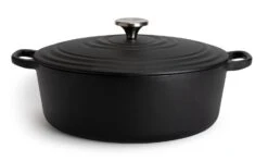 Habitat 4.7 Litre Oval Cast Iron Casserole Dish - Black