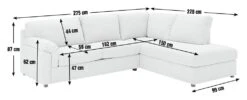 Habitat Florence Fabric Right Hand Corner Chaise Sofa- Cream -Habitat Furni Sales 3087477 R E001