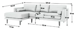 Habitat Jackson Leather Left Corner Chaise Sofa - Tan -Habitat Furni Sales 3102486 R E001