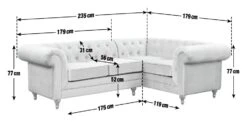 Habitat Chesterfield Velvet Left Hand Corner Sofa-Light Grey 3 Habitat Chesterfield Velvet Left Hand Corner Sofa-Light Grey -Habitat Furni Sales 3106633 R E001