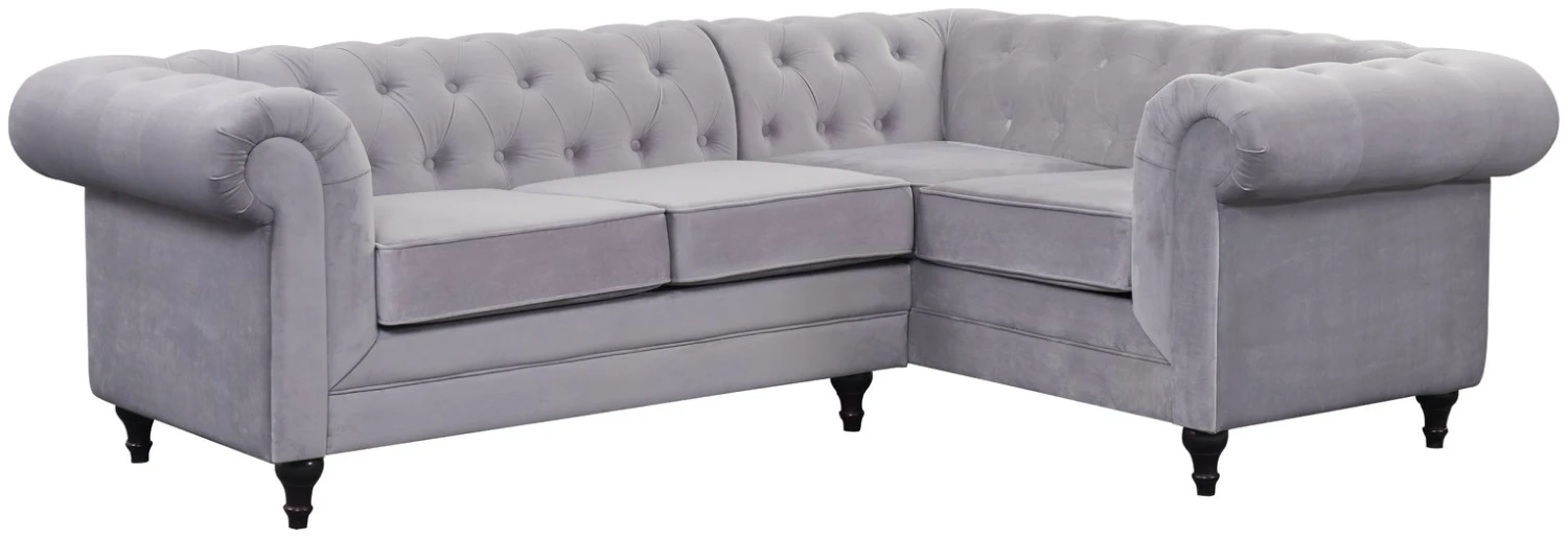 Habitat Chesterfield Velvet Left Hand Corner Sofa-Light Grey Habitat Chesterfield Velvet Left Hand Corner Sofa-Light Grey -Habitat Furni Sales 3106633 R Z001A
