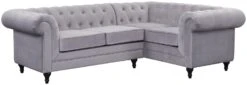 Habitat Chesterfield Velvet Left Hand Corner Sofa-Light Grey 4 Habitat Chesterfield Velvet Left Hand Corner Sofa-Light Grey -Habitat Furni Sales 3106633 R Z002A