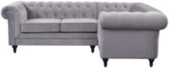 Habitat Chesterfield Velvet Left Hand Corner Sofa-Light Grey 5 Habitat Chesterfield Velvet Left Hand Corner Sofa-Light Grey -Habitat Furni Sales 3106633 R Z003A