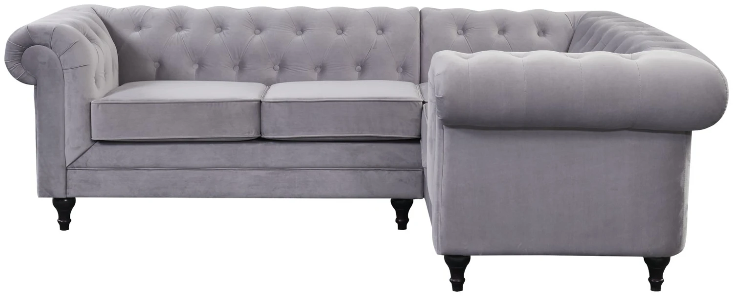 Habitat Chesterfield Velvet Left Hand Corner Sofa-Light Grey Habitat Chesterfield Velvet Left Hand Corner Sofa-Light Grey -Habitat Furni Sales 3106633 R Z003A