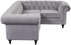Habitat Chesterfield Velvet Left Hand Corner Sofa-Light Grey 6 Habitat Chesterfield Velvet Left Hand Corner Sofa-Light Grey -Habitat Furni Sales 3106633 R Z004A