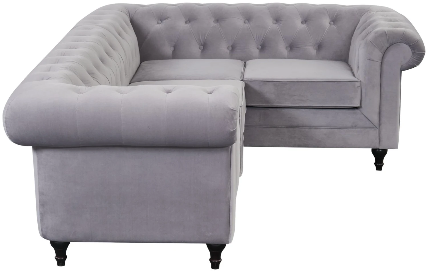 Habitat Chesterfield Velvet Left Hand Corner Sofa-Light Grey Habitat Chesterfield Velvet Left Hand Corner Sofa-Light Grey -Habitat Furni Sales 3106633 R Z004A