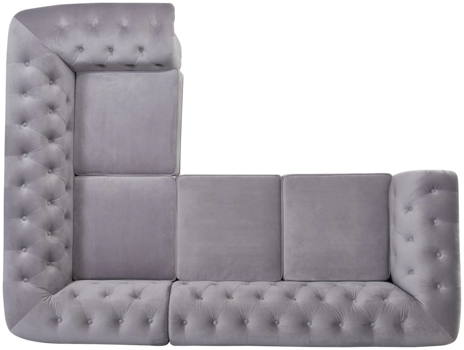 Habitat Chesterfield Velvet Left Hand Corner Sofa-Light Grey Habitat Chesterfield Velvet Left Hand Corner Sofa-Light Grey -Habitat Furni Sales 3106633 R Z006A