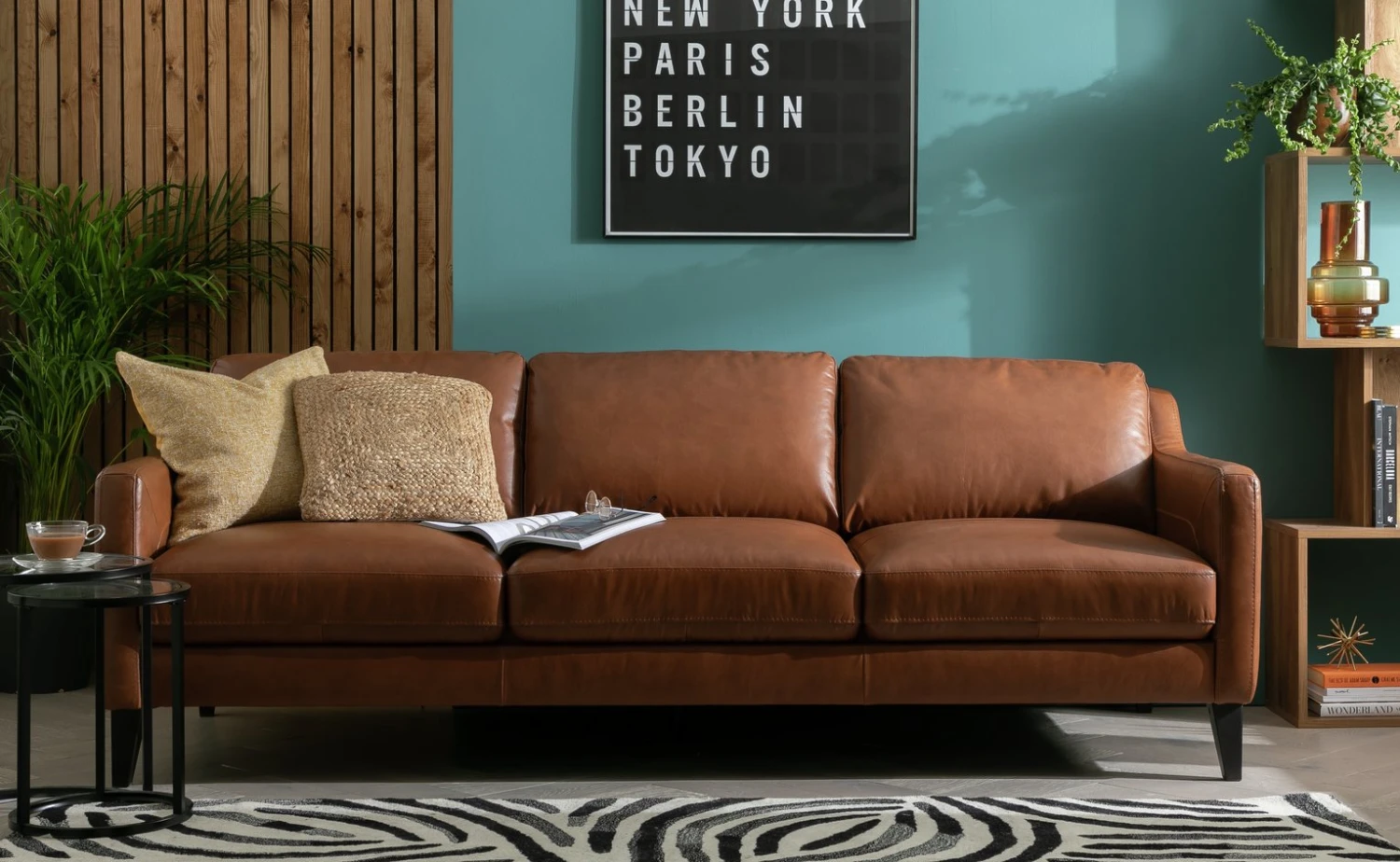 Habitat Leone Leather 4 Seater Sofa - Tan Habitat Leone Leather 4 Seater Sofa - Tan -Habitat Furni Sales 3182853 R Z001C