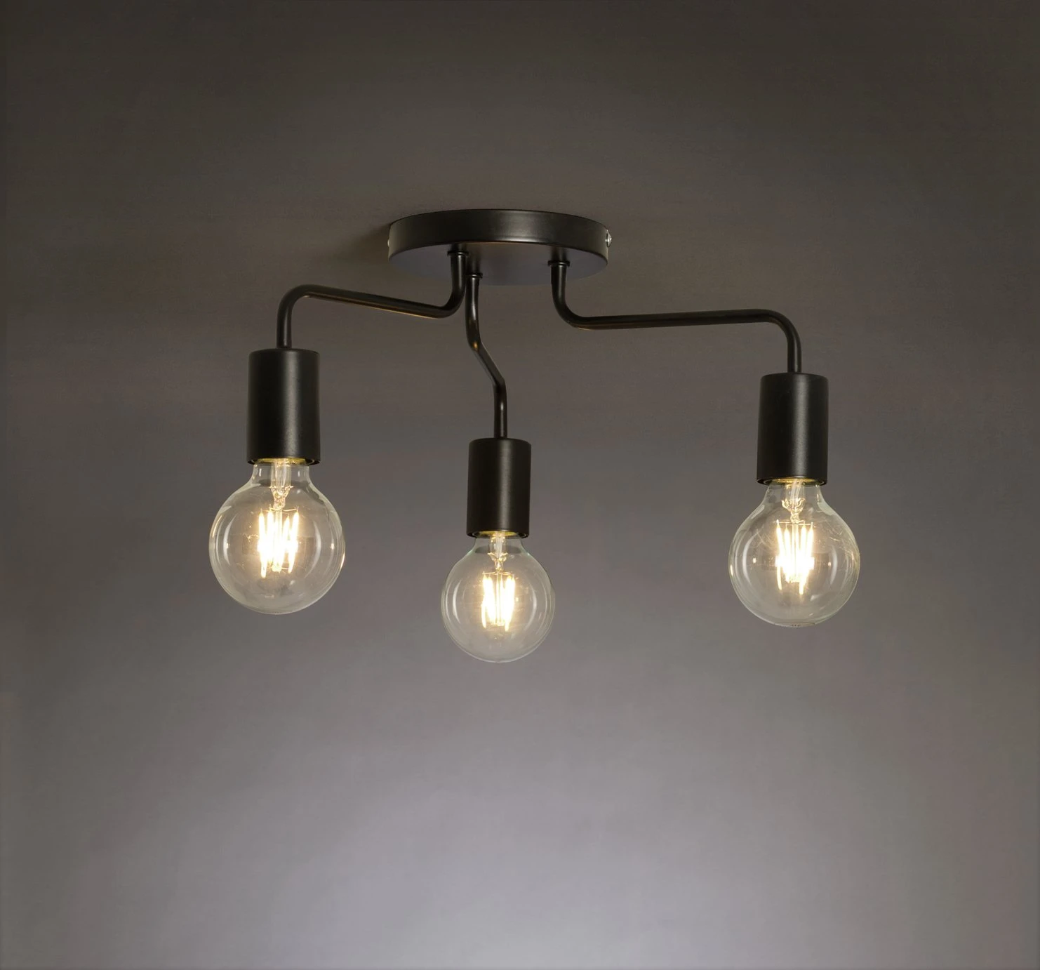 Habitat Rayner Steel 3 Light LED Flush Ceiling Light - Black Habitat Rayner Steel 3 Light LED Flush Ceiling Light - Black -Habitat Furni Sales 3247846 R Z002A