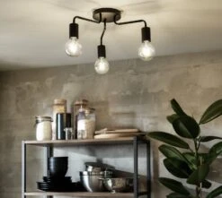 Habitat Rayner Steel 3 Light LED Flush Ceiling Light - Black 7 Habitat Rayner Steel 3 Light LED Flush Ceiling Light - Black -Habitat Furni Sales 3247846 R Z003C