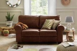 Habitat Salisbury Leather 2 Seater Sofa - Tan -Habitat Furni Sales 3314951 R Z001C