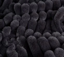 Habitat Ribbed Faux Fur Throw - Charcoal - 125X150cm -Habitat Furni Sales 3361320 R Z003A