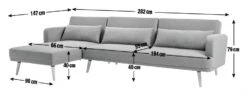 Habitat Andy Left Corner Fabric Clic Clac Sofa Bed - Grey -Habitat Furni Sales 3361928 R E001