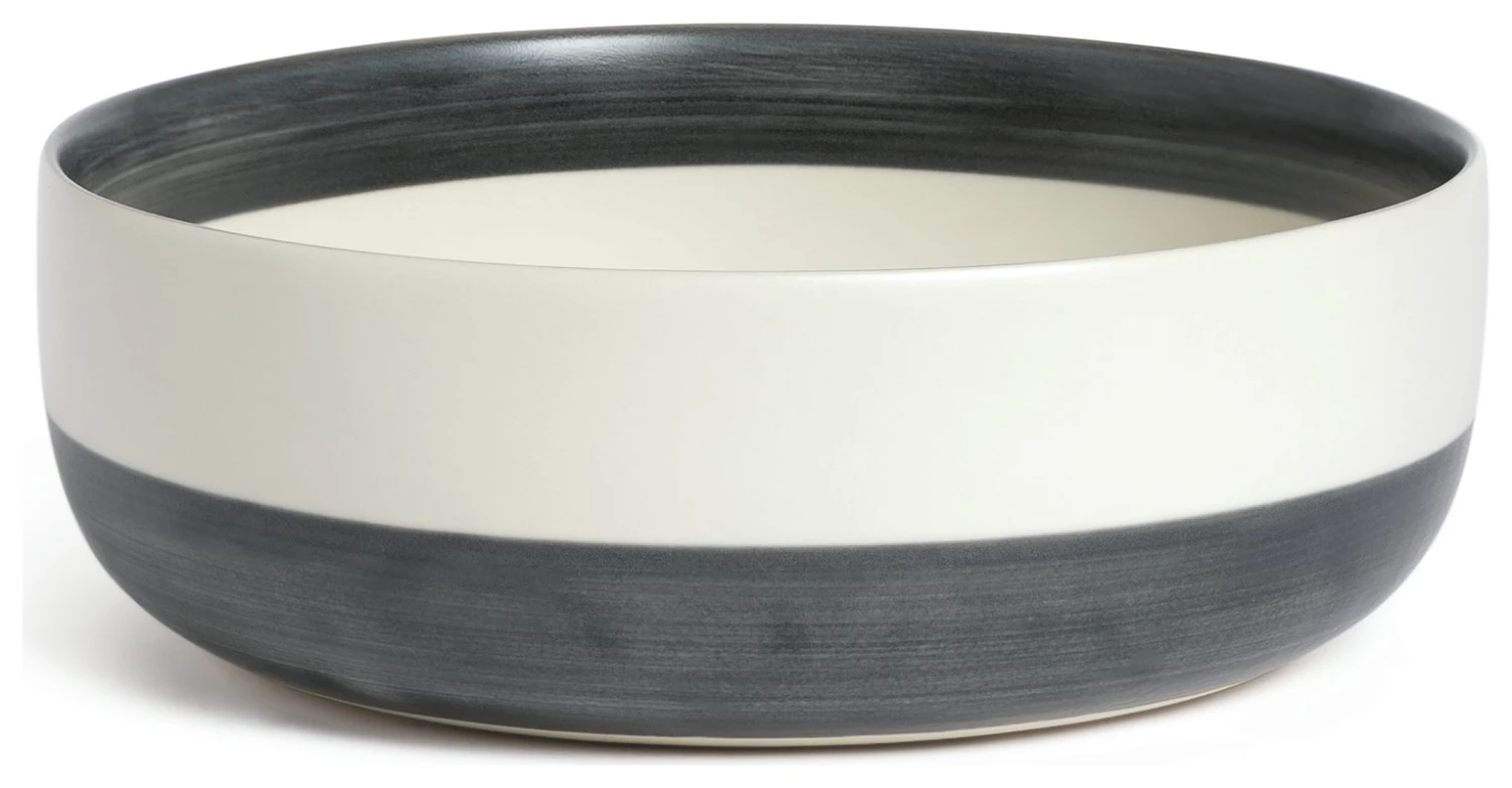 Habitat Artisan Stripe Stoneware Serving Bowl Habitat Artisan Stripe Stoneware Serving Bowl -Habitat Furni Sales 3365481 R Z007A