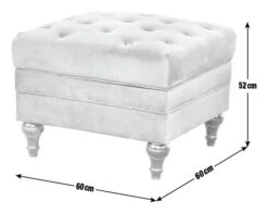 Habitat Chesterfield Velvet Storage Footstool - Blue -Habitat Furni Sales 3369683 R E001