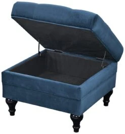 Habitat Chesterfield Velvet Storage Footstool - Blue -Habitat Furni Sales 3369683 R Z003A