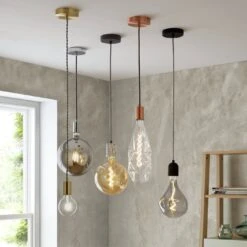 Habitat Pendant Ceiling Light - Matte Black & Herringbone -Habitat Furni Sales 3449802 R Z004C