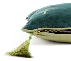 Habitat Embroidered Palm Cushion - Green -43X43cm -Habitat Furni Sales 3989290 R Z003A