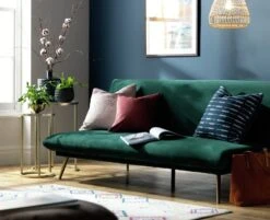 Habitat Matteo 2 Seater Velvet Sofa Bed - Green -Habitat Furni Sales 4090487 R Z002C