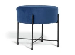 Habitat Jax Velvet Footstool - Navy -Habitat Furni Sales 4350983 R Z002A